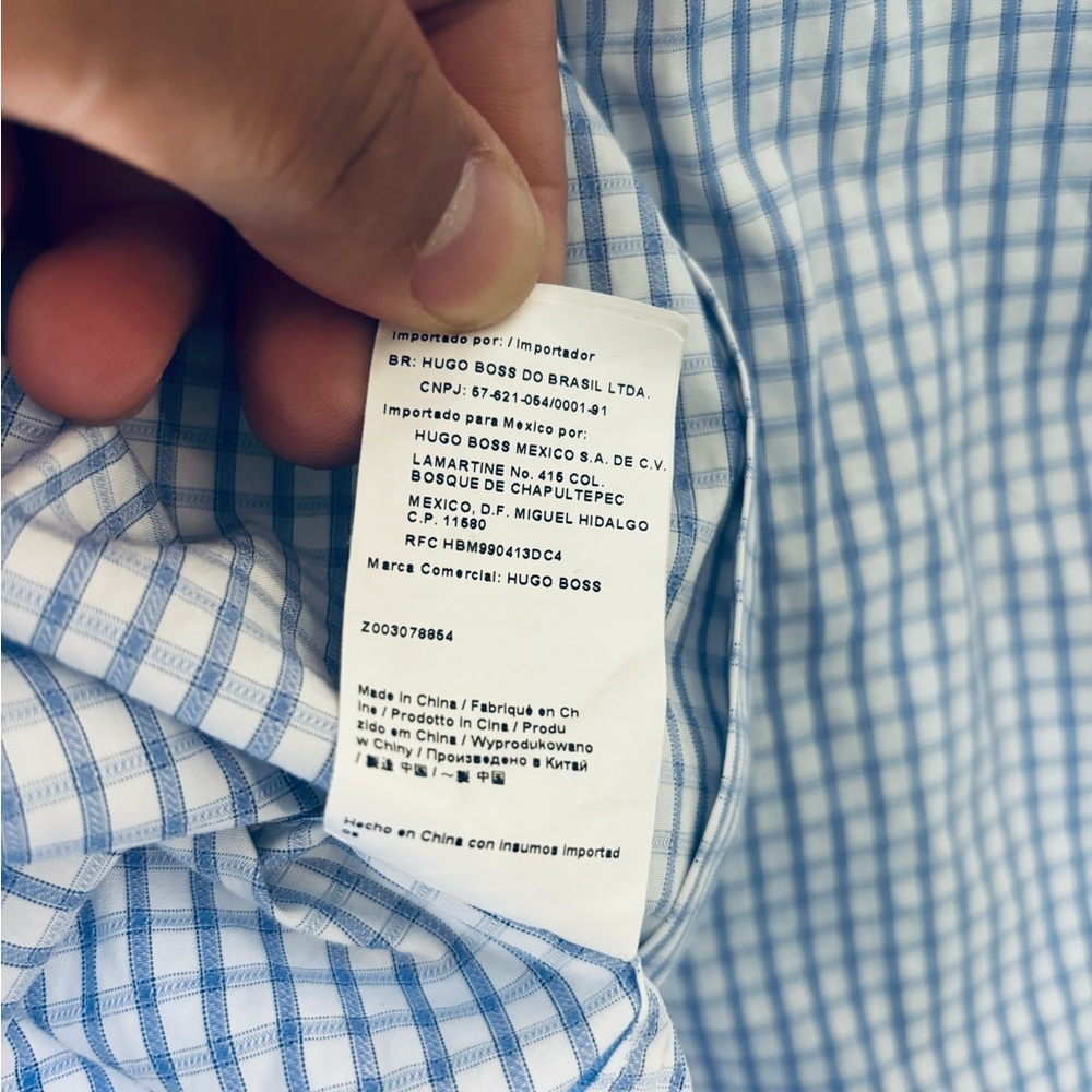 Hugo Boss Blue Checkered Men's Shirt - Picture 7 of 7
